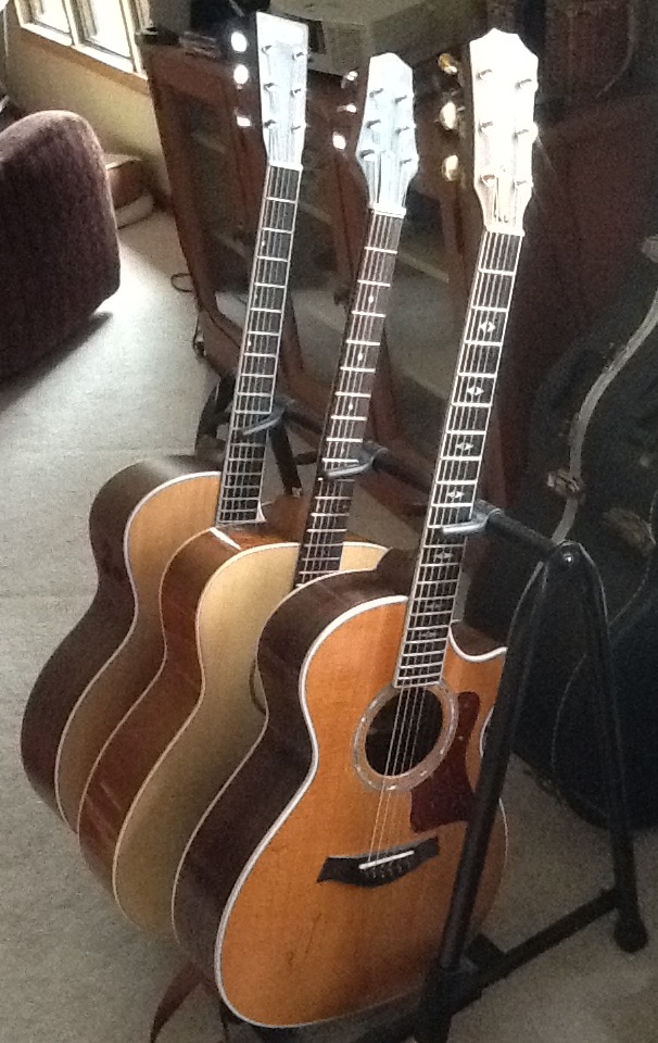 Teresa Chandler's Voyage-Air, right at home with the Taylor 714 and one of my Martins.