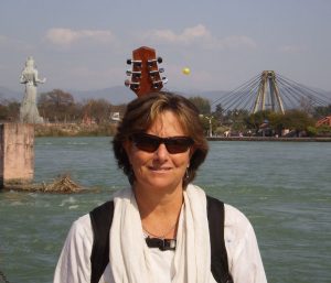 Banks Of The Ganges Huge Shiva Statue In The Background
