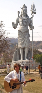Hardwar In Front Of Huge Shiva Statue