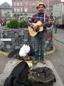 Jake Sarah Busking Center Of Town