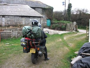 Jake Sarah Busking Thru Europe Motorbike